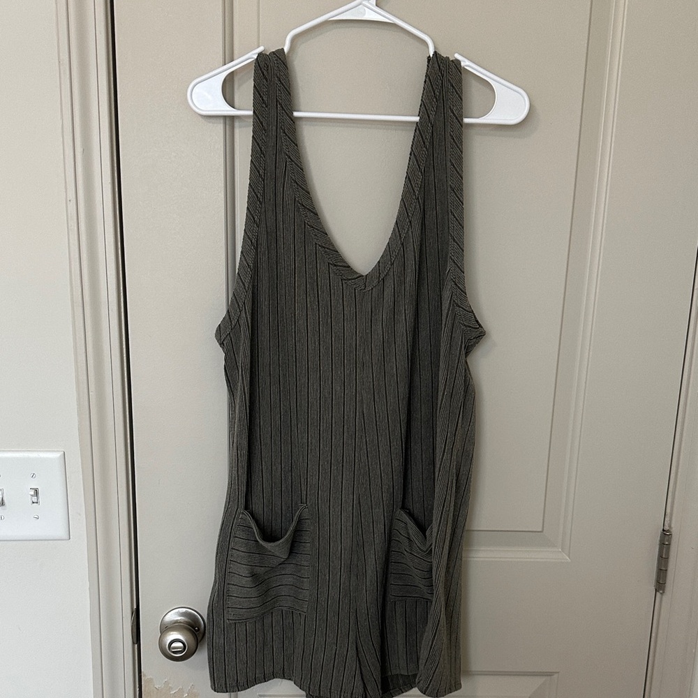 Billabong Gray/Green Striped Women's Romper